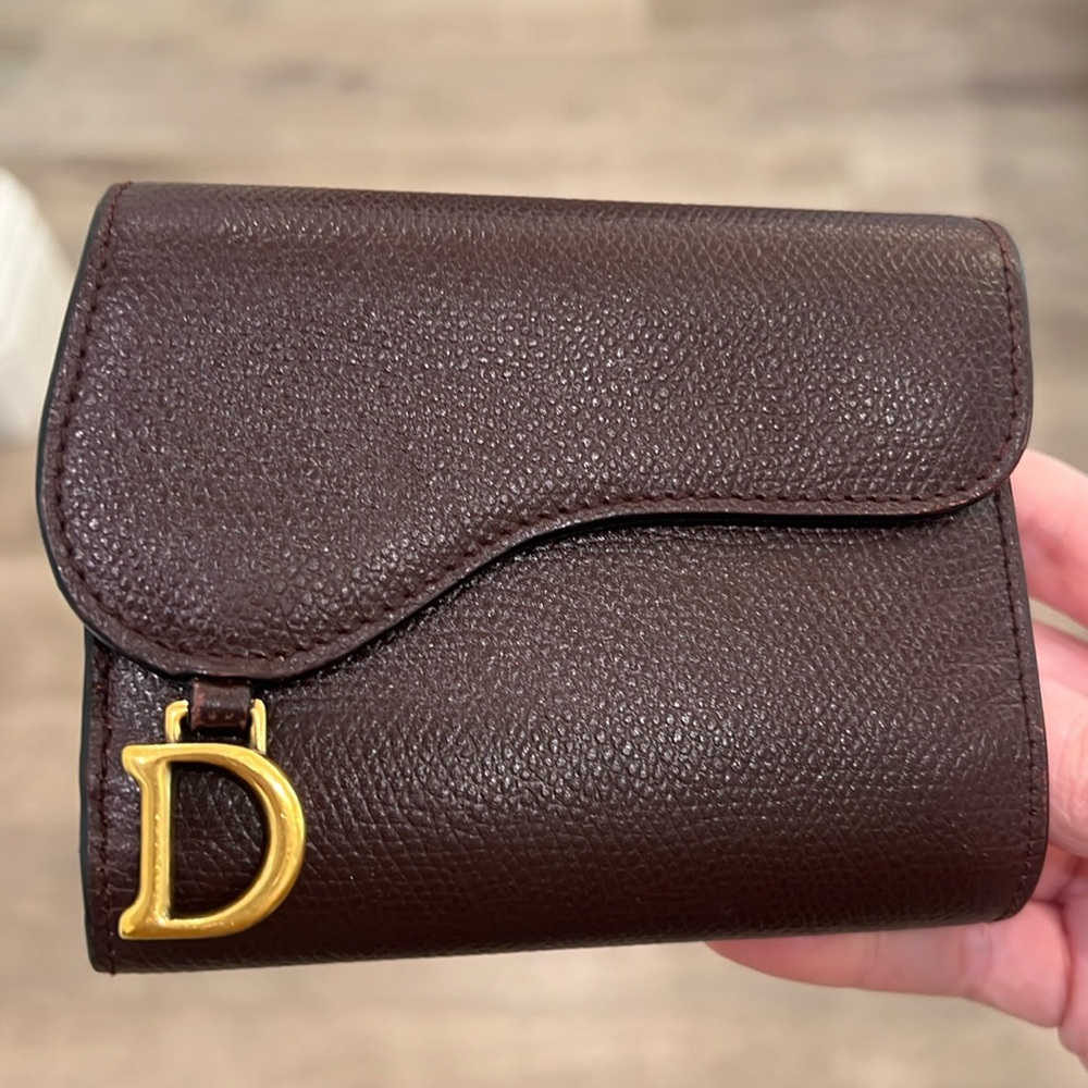 Dior Brown Wallet with Gold Accent